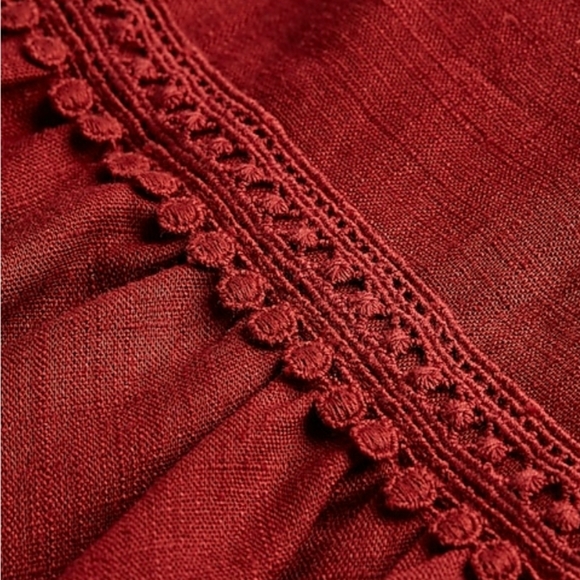 Express High waisted smocked ruffle linen-blend sk - Picture 3 of 8